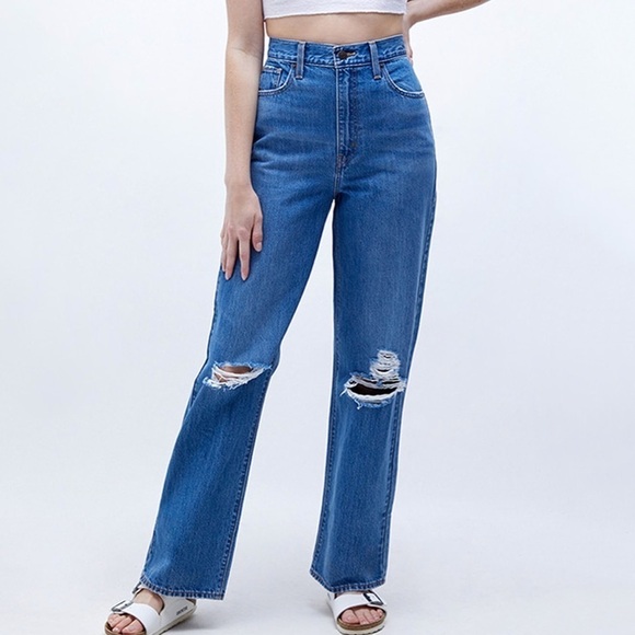 NWT Levi’s High Waisted Straight Distressed Jeans in Joe Strut - Picture 4 of 10